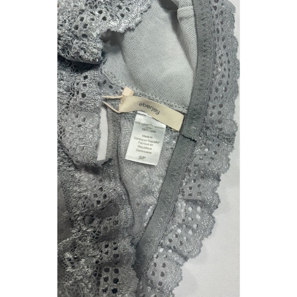 Eberjey NWT Colette Lace Racerback Bralette Heatherly Grey Mesh Size Small - Picture 5 of 5